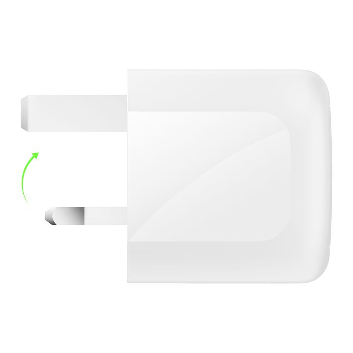 BELKIN BOOST CHARGE PRO DUAL USB C 67W GAN WALL CHARGER WHITE WCH020MYWH thumbnail 2
