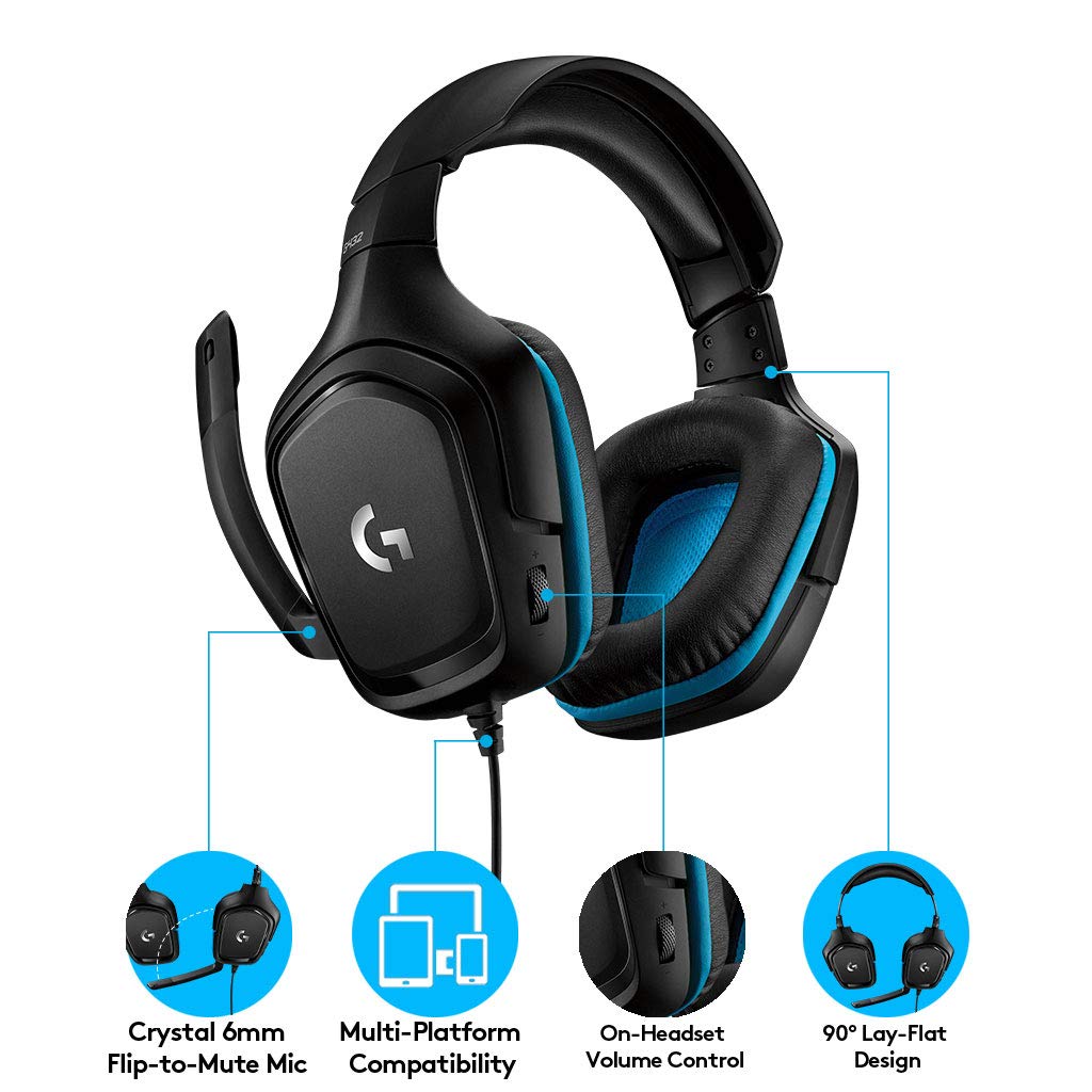 LOGITECH G432 7.1 SURROUND GAMING HEADSET 981-00070 thumbnail 6