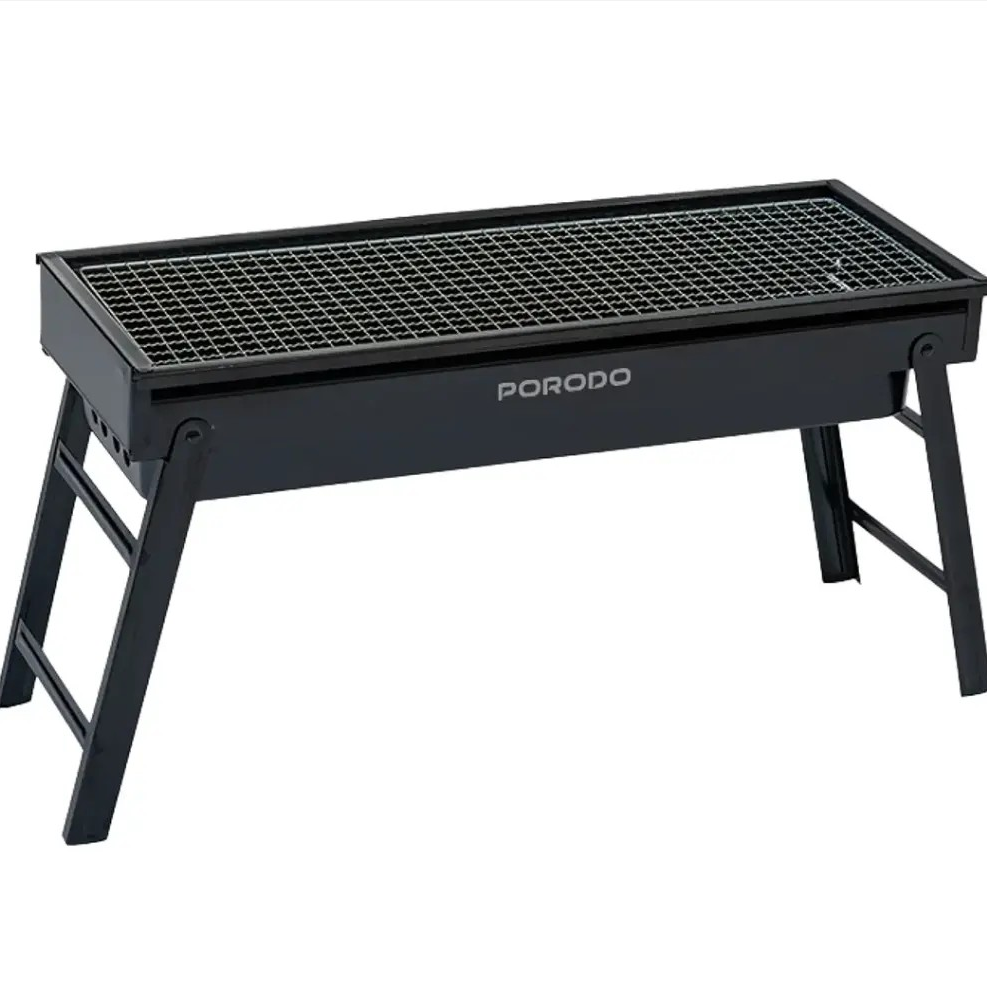 PORODO LIFESTYLE PORTABLE FOLDING LARGE BBQ GRILL BLACK PDLFSTBSABK