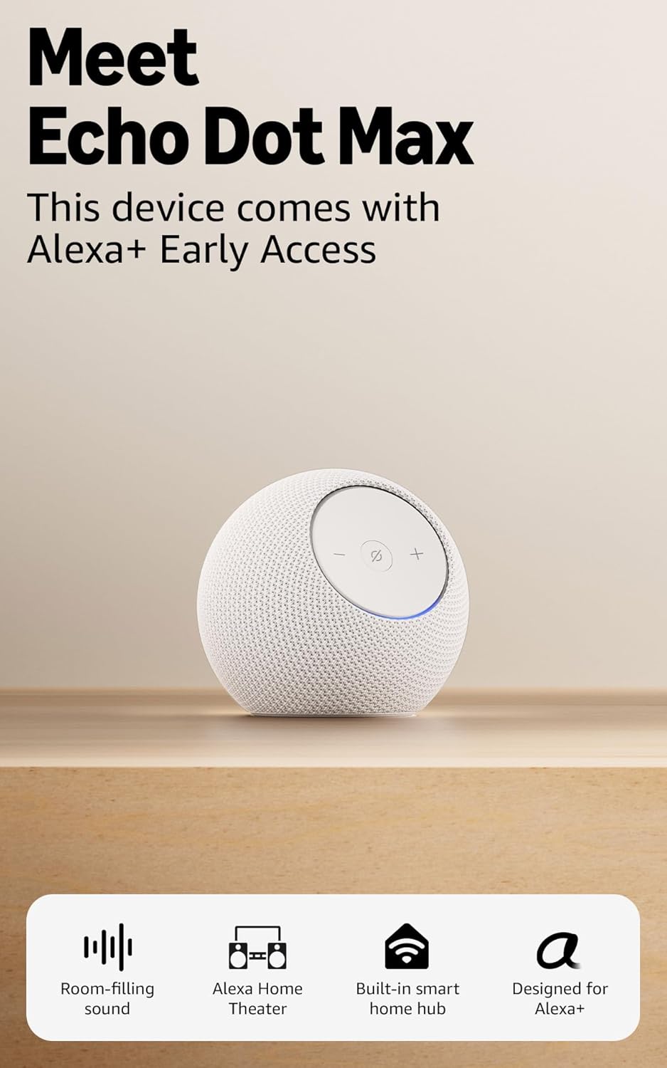 AMAZON ECHO DOT MAX SPEAKER WITH ALEXA WHITE MA49CA thumbnail 2