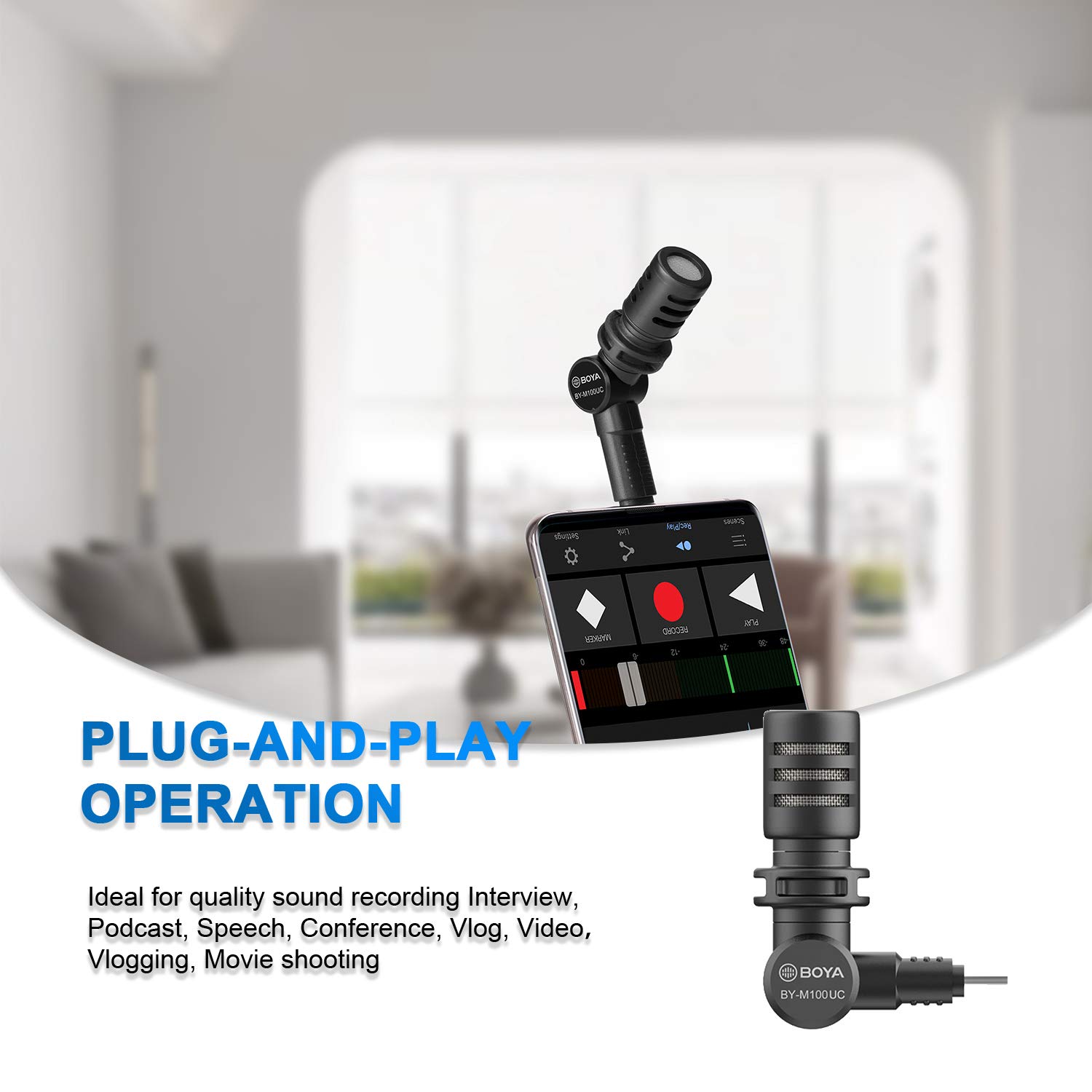 BOYA MININATURE CONDENSER MICROPHONE BY-M100UC thumbnail 10