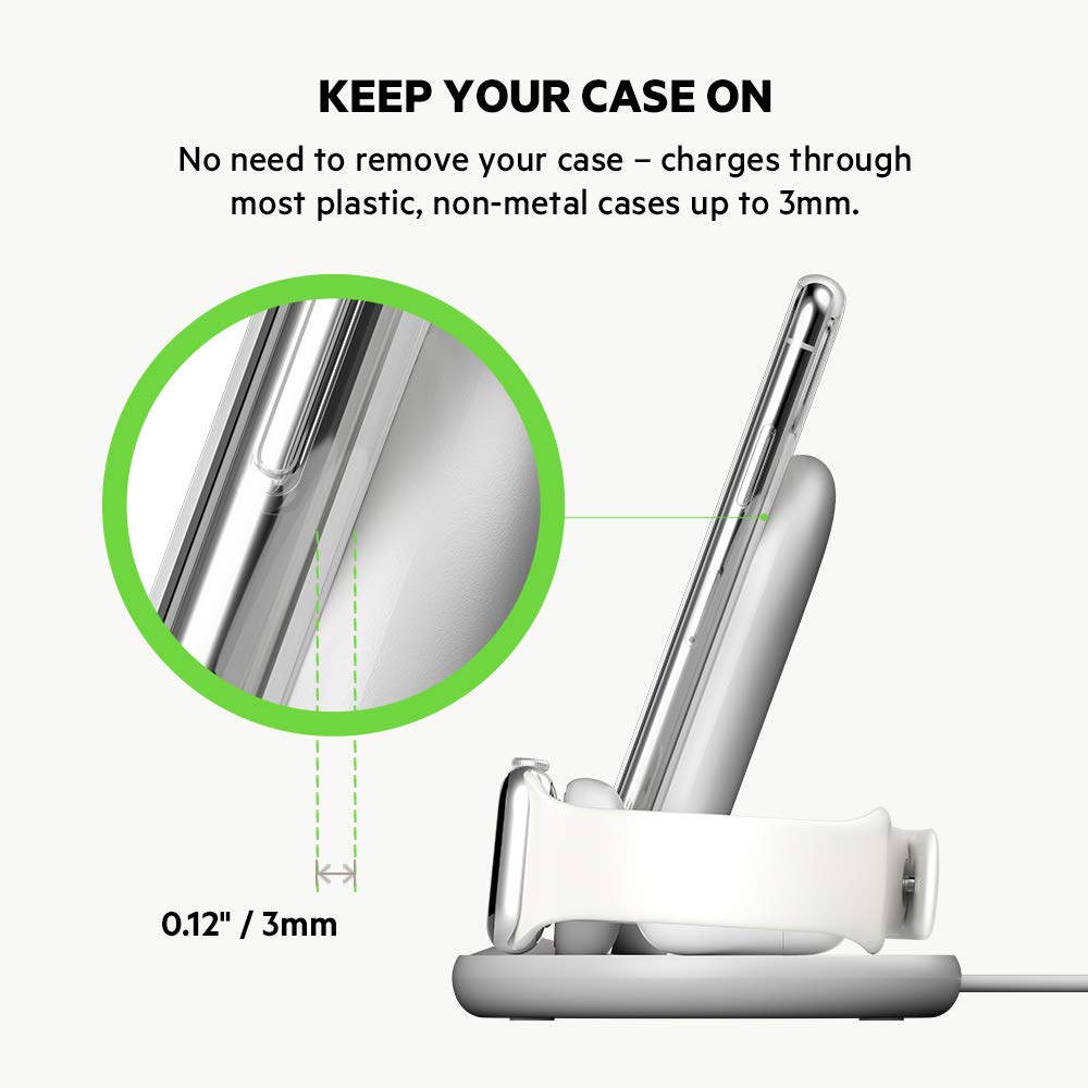 BELKIN 3 IN 1 WIRELESS CHARGER 7.5W IPHONE/WATCH/AIRPODS WIZ001MYWH thumbnail 4