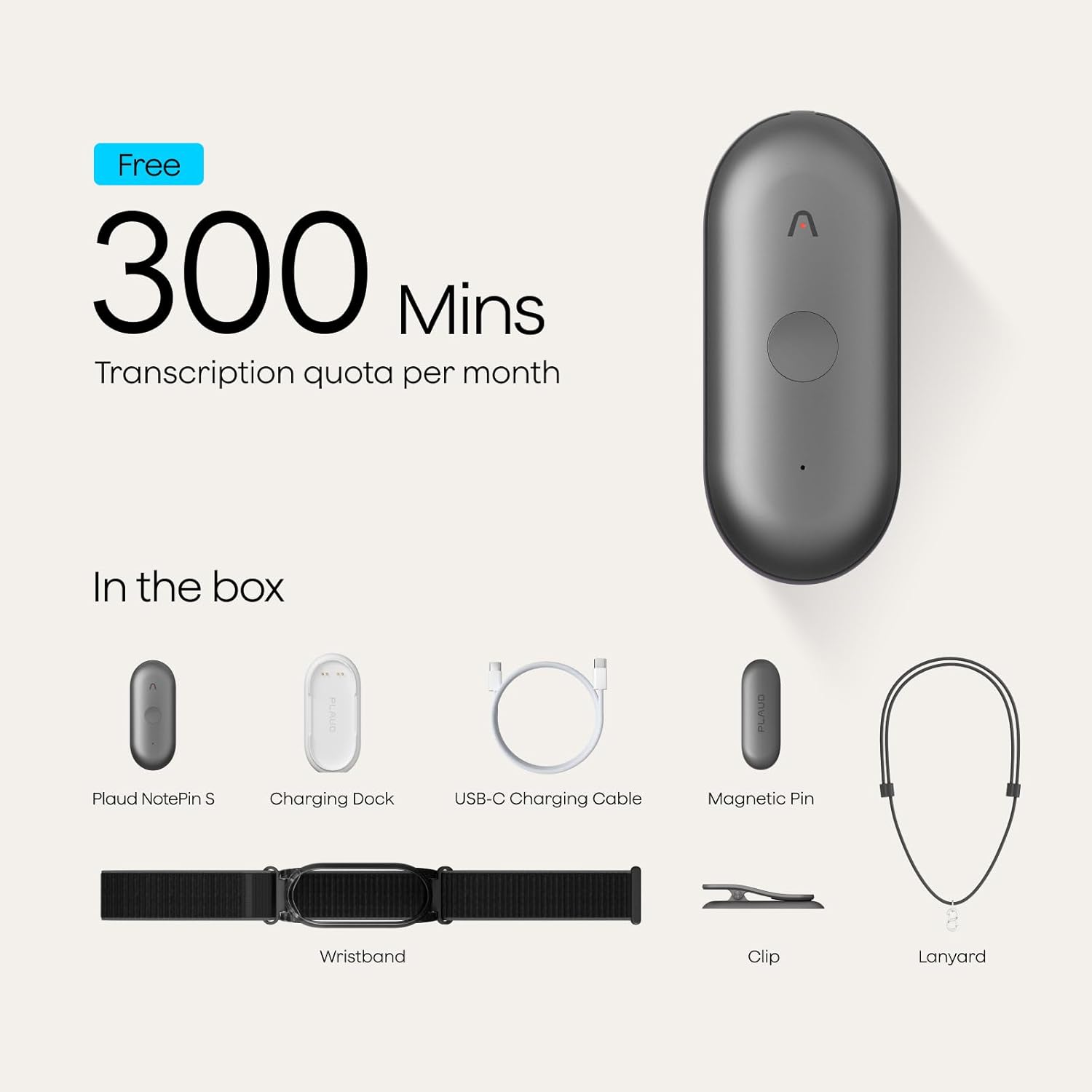 PLAUD NOTE PIN S AI NOTE TRACKER 64GB BLACK PN0210 thumbnail 4