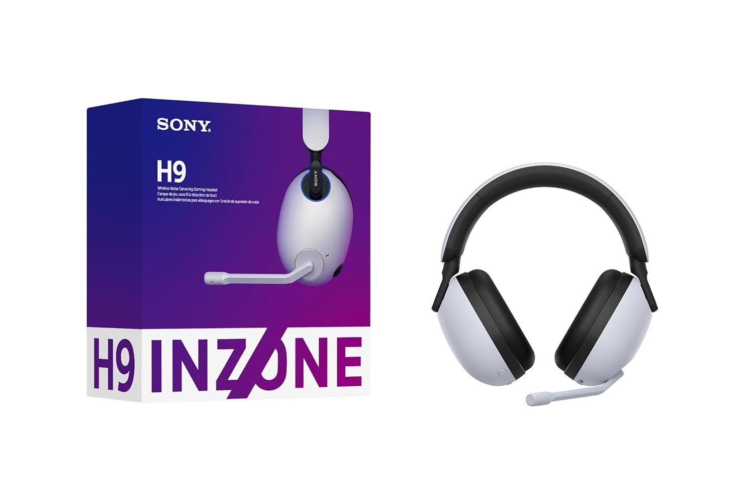 SONY INZONE H9 WIRELESS NOISE CANCELING GAMING HEADSET PS5 WHITE WH-G900N thumbnail 2