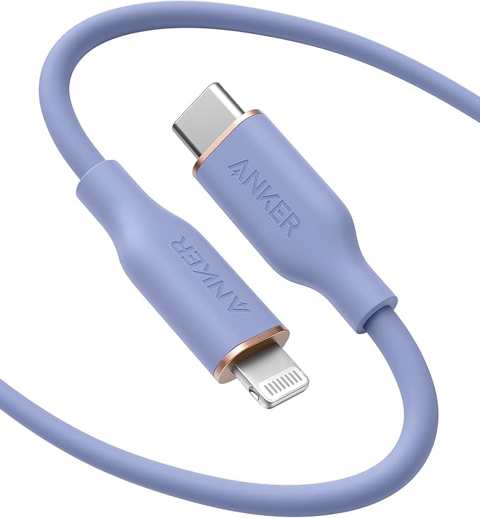 ANKER POWERLINE III FLOW USB C WITH LIGHTNING CONNECTOR 3FT BLUE A8662H31
