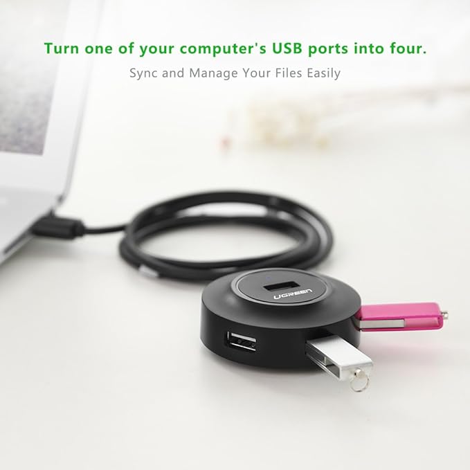 UGREEN USB 2.0 HUB 4 PORTS 1M BLACK 20277 thumbnail 3