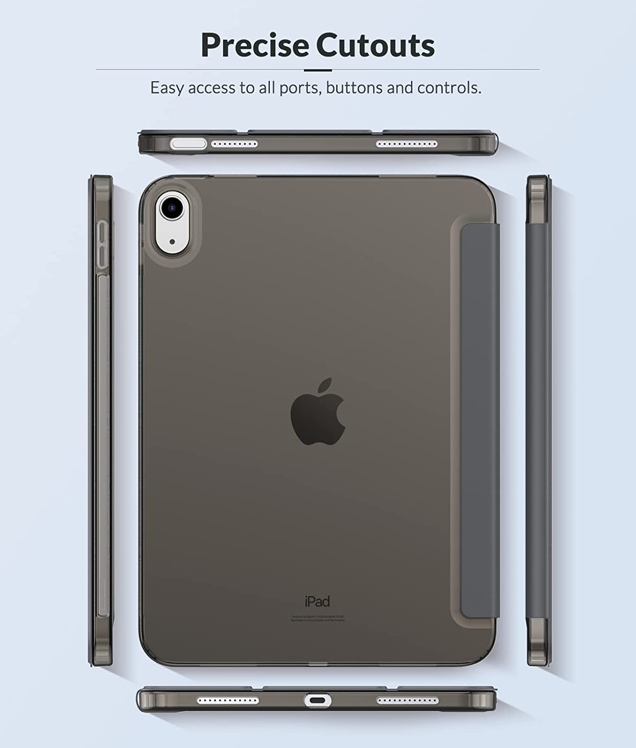 FASHION APPLE IPAD 10TH GEN 10.9 INCH LEATHER CASE GRAY thumbnail 5
