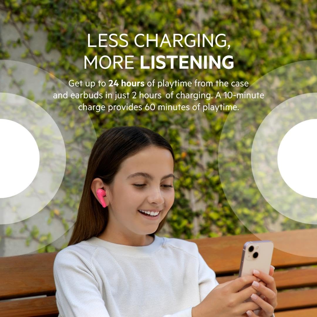 BELKIN SOUNDFORM NANO TRUE WIRELESS EARBUDS FOR KIDS PINK C003 thumbnail 3
