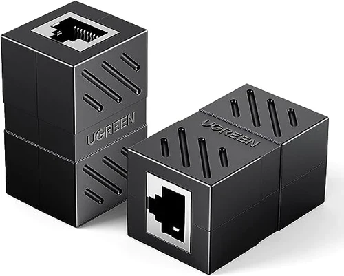 UGREEN RJ 45 NETWORK KEYSTONE JACK IN-LINE COUPLER FEMALE TO FEMALE 10PCS BLACK 30718