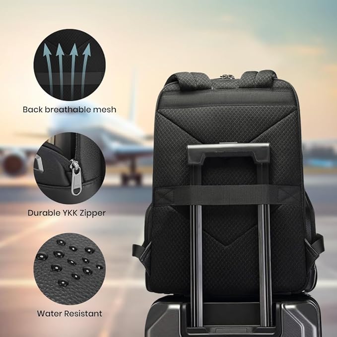 BANGE GENUINE LEATHER BACKPACK BLACK BG-6627 thumbnail 5