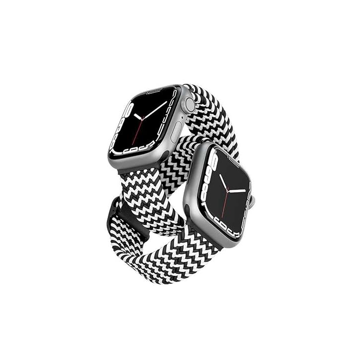 LEVELO CRISBEN NYLON STRAP APPLE WATCH ULTRA / SERIES 8 45/49MM BLACK/WHITE LVLCRS49BKWH thumbnail 4