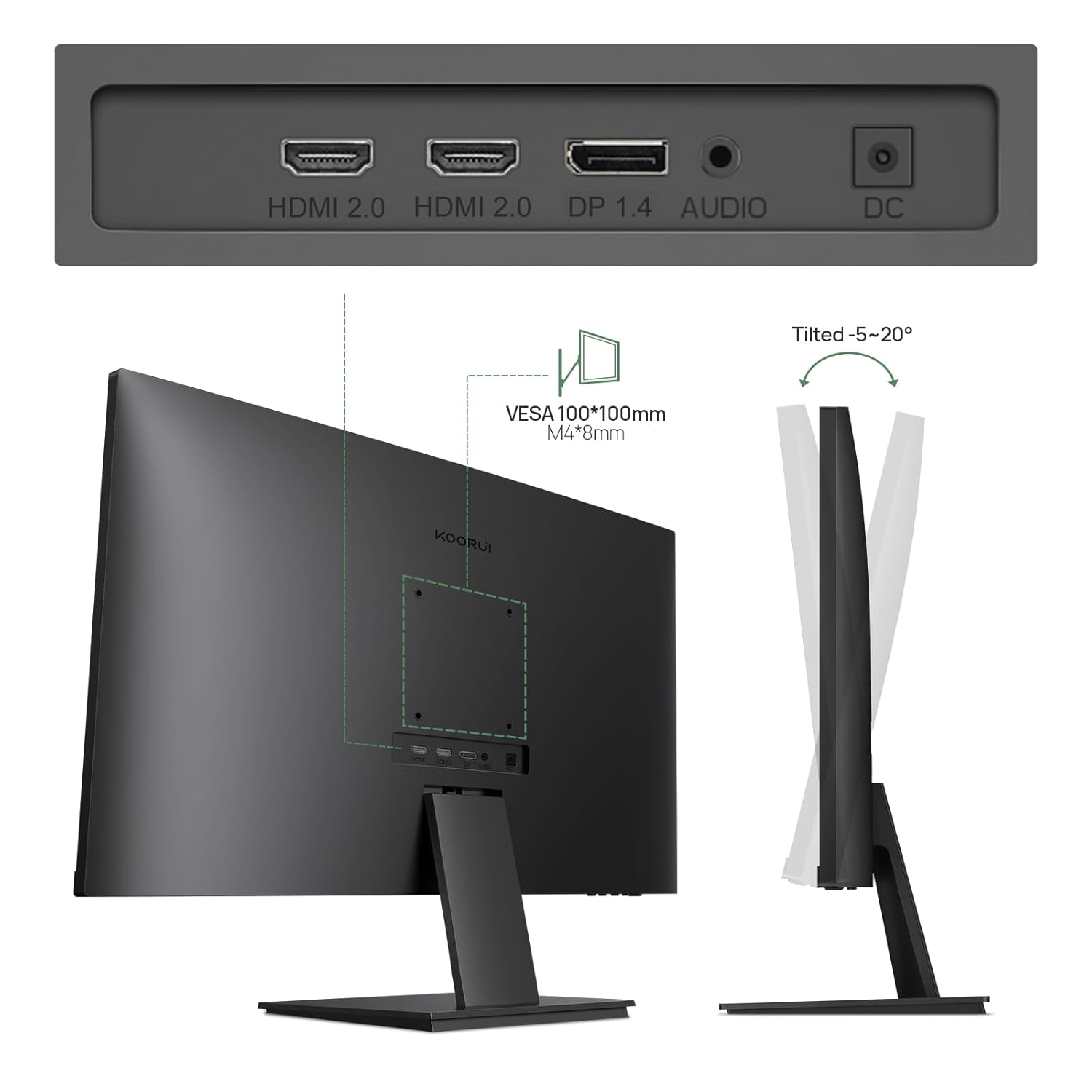 KOORUI 27-INCH UHD 3840X2160 60HZ 5MS IPS PANEL BUSINESS MONITOR N07 thumbnail 5