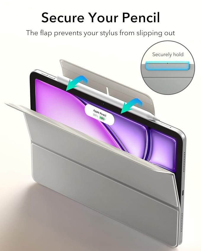 ESR ASCEND TRIFOLD CASE COMPATIBLE WITH IPAD AIR 13 2024 PRO 12.9 (6TH/5TH GEN) FROSTED GREY thumbnail 4
