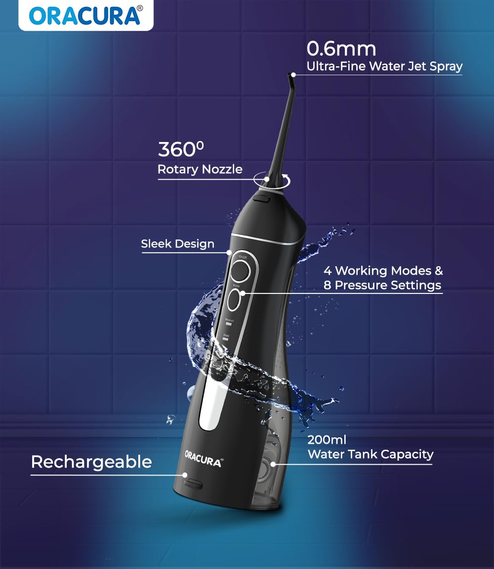 INTELLIGENT WATER FLOSSER WITH 4 NOZZLE L8 BLACK thumbnail 6