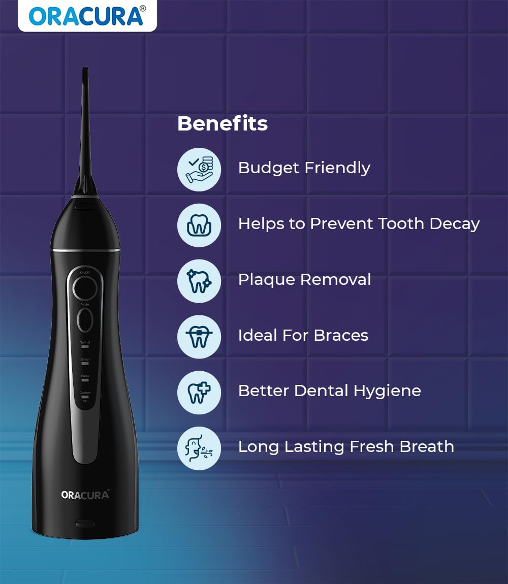 INTELLIGENT WATER FLOSSER WITH 4 NOZZLE L8 BLACK thumbnail 3
