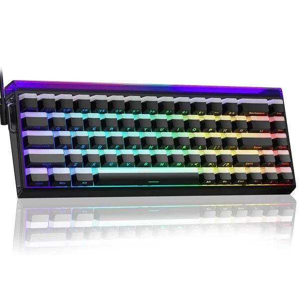 AULA 68 KEYS RGB 65% WIRED MECHANICAL GAMING KEYBOARD JADE KING SWITCH COUNTOUR LT HOUSE BLK HERO68HE
