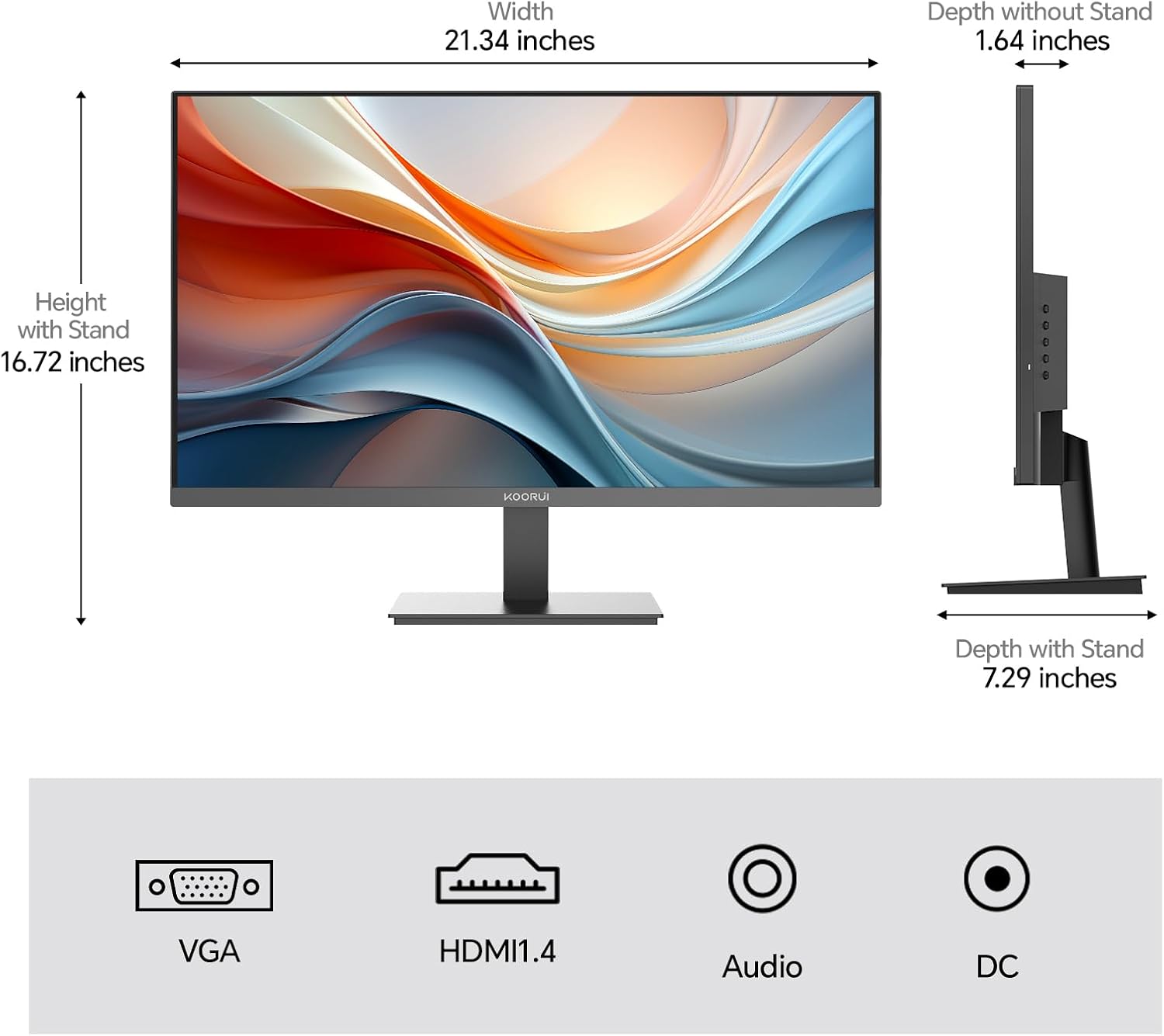 KOORUI 23.8-INCH FHD 1920X1080 SRGB 144HZ 5MS IPS PANEL BUSINESS MONITOR E2411K thumbnail 7