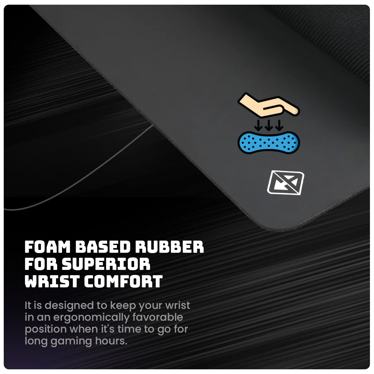 BLUPEBBLE GLIDE AIR OPTIMIZED ERGONOMIC MOUSE PAD BLACK BP-MPGLIDEAIR-BK thumbnail 2