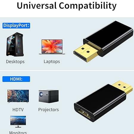 MINDPURE DP TO HDMI ADAPTER 1080P 4K BLACK LX10566 thumbnail 2