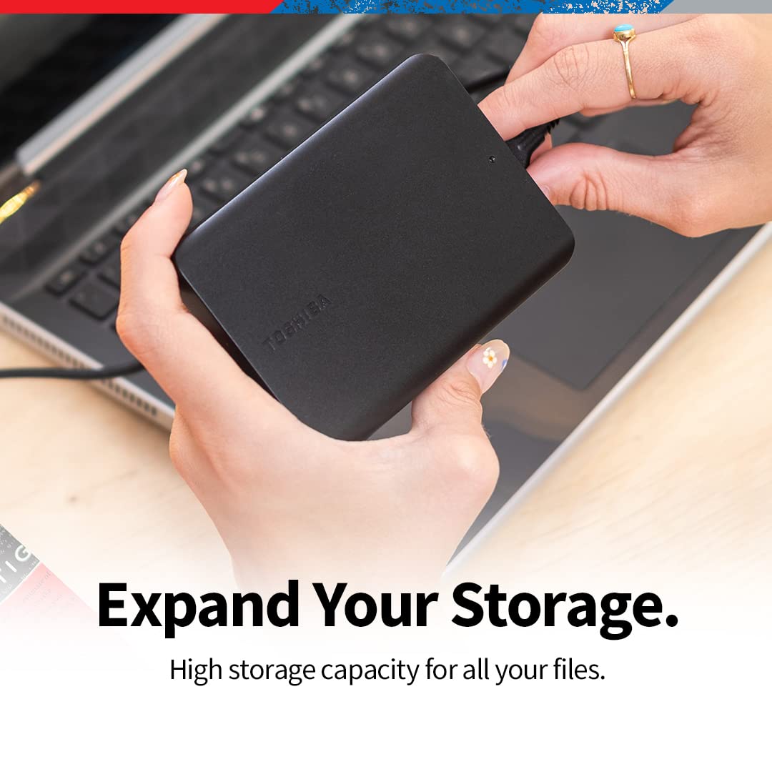 TOSHIBA CANVIO BASICS EXTERNAL HARD DRIVE 2TB BLACK HDTB520EK3AA thumbnail 3