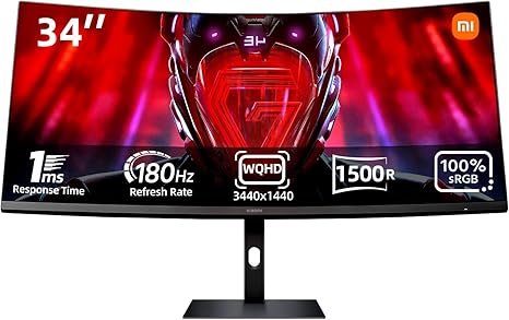 MI CURVED GAMING MONITOR 34 INCH WQHD 180HZ G34WQI