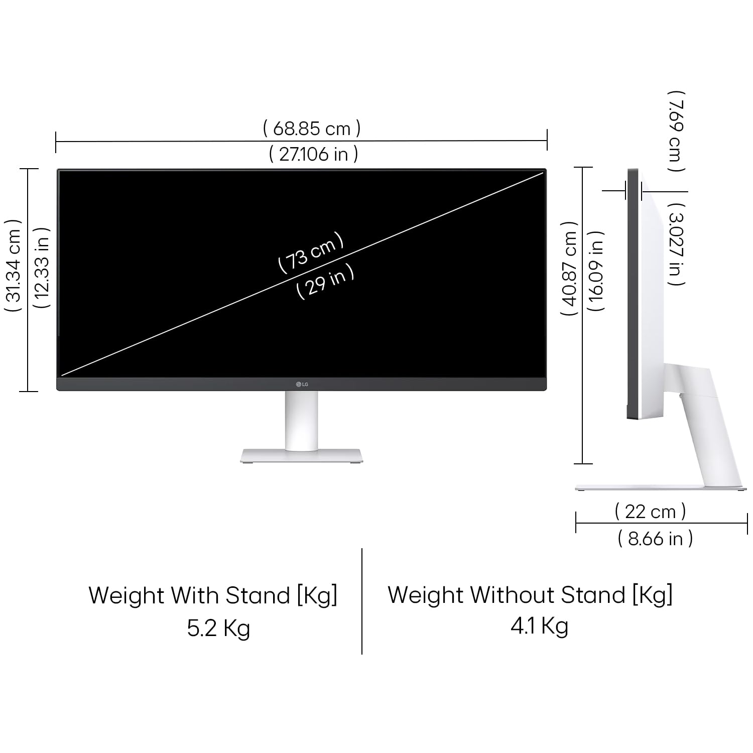LG 29 INCH ULTRAWIDE WFHD 100HZ HDR10 GAMING MONITOR 29U531A-W thumbnail 11