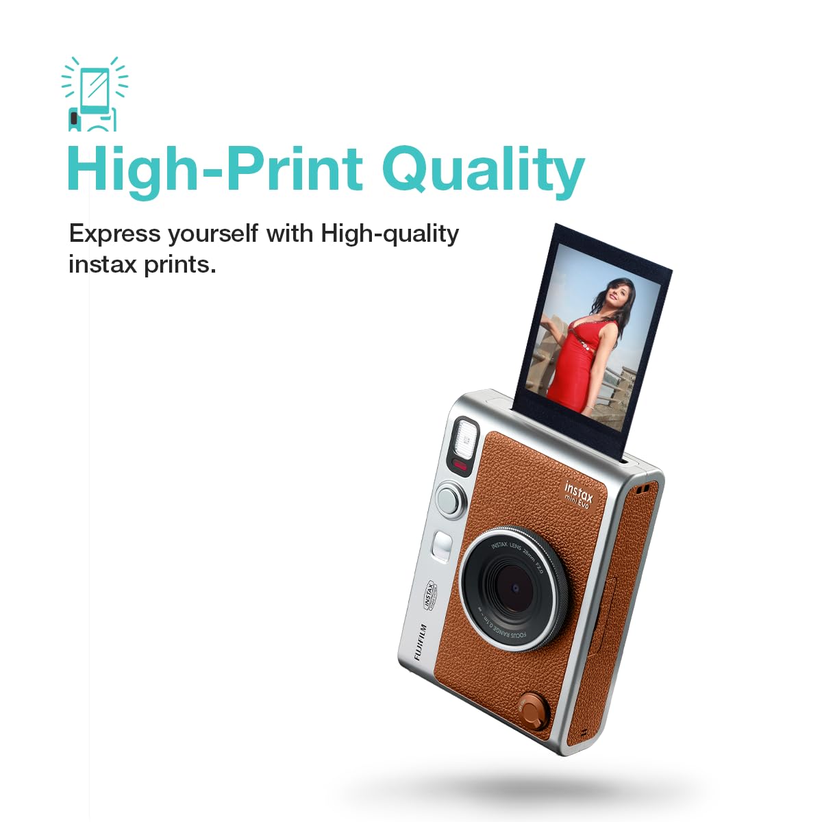 FUJIFILM INSTAX MINI EVO HYBRID INSTANT CAMERA BROWN thumbnail 7