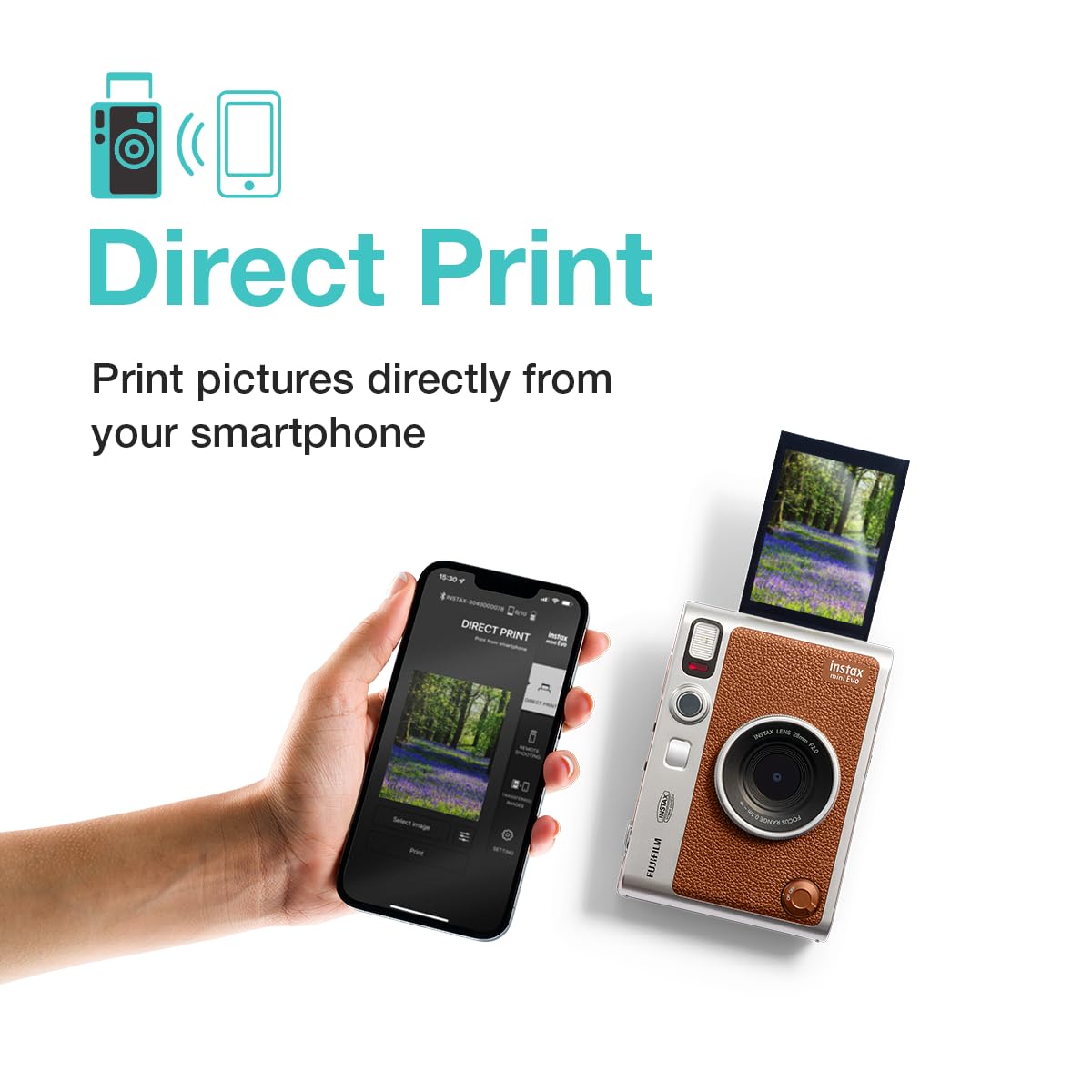 FUJIFILM INSTAX MINI EVO HYBRID INSTANT CAMERA BROWN thumbnail 4