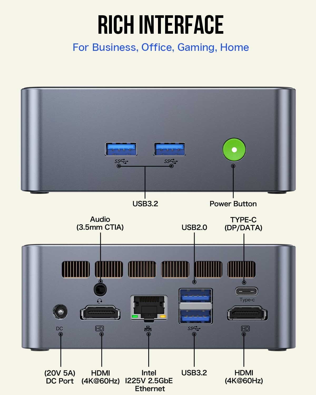 GMKTEC MINI PC INTEL CORE I5 12450H 32GB RAM 1TB SSD WIN 11 PRO NUCBOX-M3 thumbnail 6
