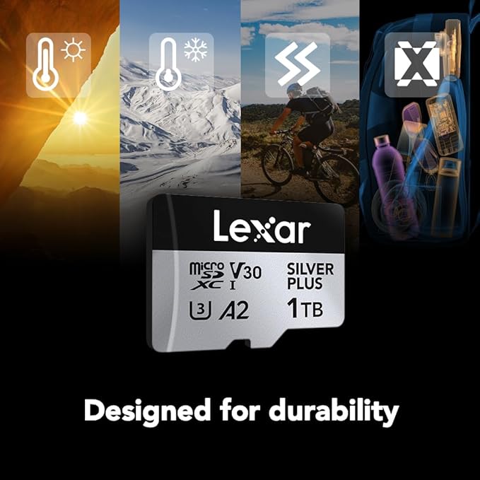 LEXAR PROFESSIONAL SILVER PLUS MICROSDXC UHS-I CARDS 205MB/S-1TB LMSSIPL001T-BNANG thumbnail 7