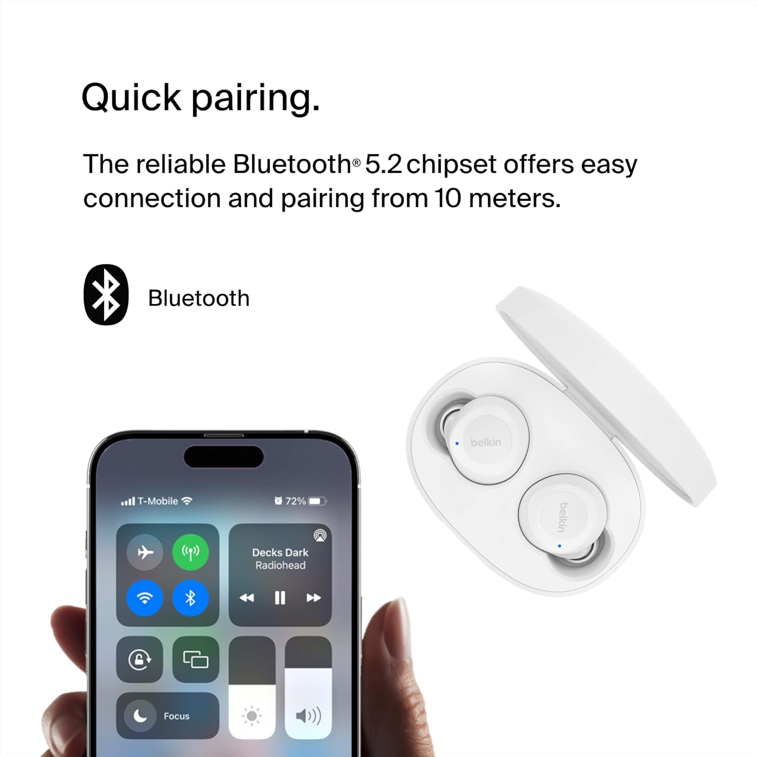 BELKIN SOUNDFORM BOLT TRUE WIRELESS EARBUDS WHITE AUC009BTWH thumbnail 3