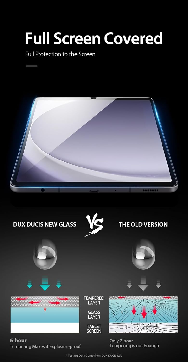 DUXDUCIS SAMSUNG TAB A9 PLUS GLASS SCREEN PROTECTOR CLEAR thumbnail 4