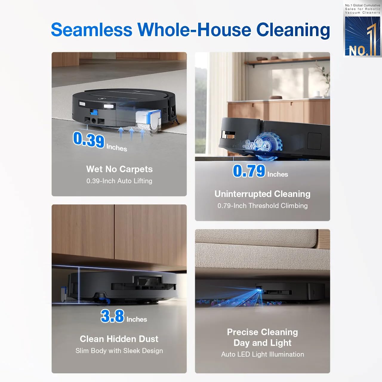 ECOVACS DEEBOT T50 PRO OMNI ROBOT VACUUM CLEANER DDX67 thumbnail 6