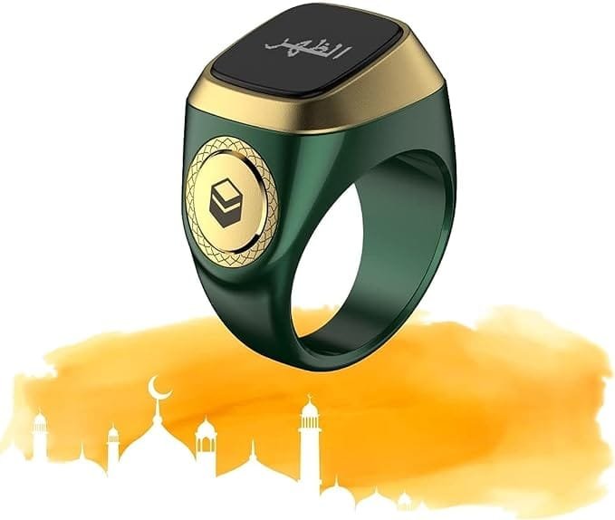 ZIKR RING i QIBLA TASBIH RING GREEN E0120GR (20mm)