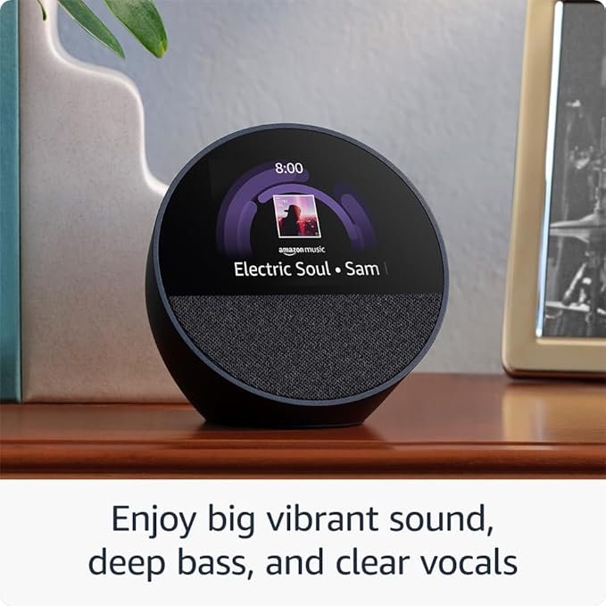 Amazon Echo Spot - Smart Alarm Clock with Vibrant Sound and Alexa Speaker thumbnail 5
