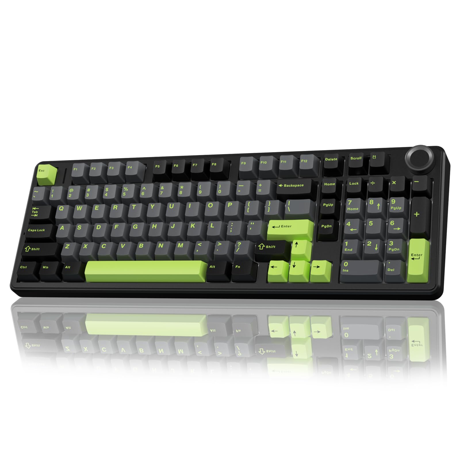 AULA 99 KEYS RGB 98% MECHANICAL GAMING KEYBOARD TRI-MODE KNOB GRAYWOOD SWITCH LGRY-WH-DGRY F99 PRO