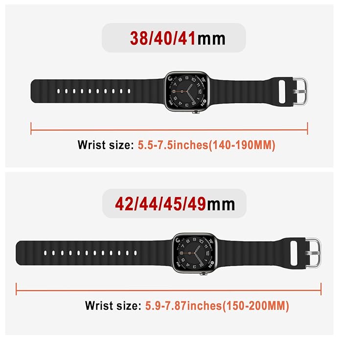 AHASTYLE APPLE WATCH OCEAN DOUBLE BUCKLE BAND 42/44/45/49 MIDNIGHT BLACK WG102-42444549-MB thumbnail 12