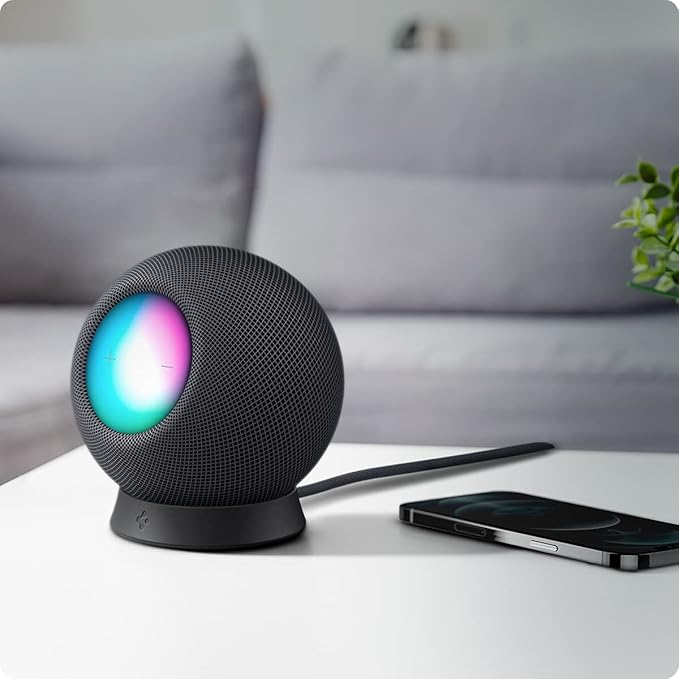 SPIGEN HOMEPOD MINI STAND SILICONE FIT BLACK AMP02781 thumbnail 3