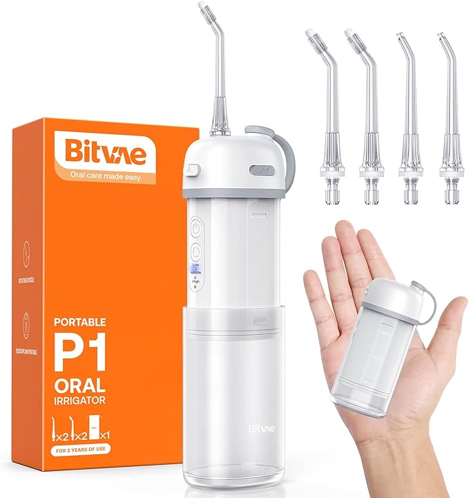 BITVAE WATER FLOSSER P1 CORDLESS PORTABLE MINI ORAL IRRIGATOR WHITE BV-P1