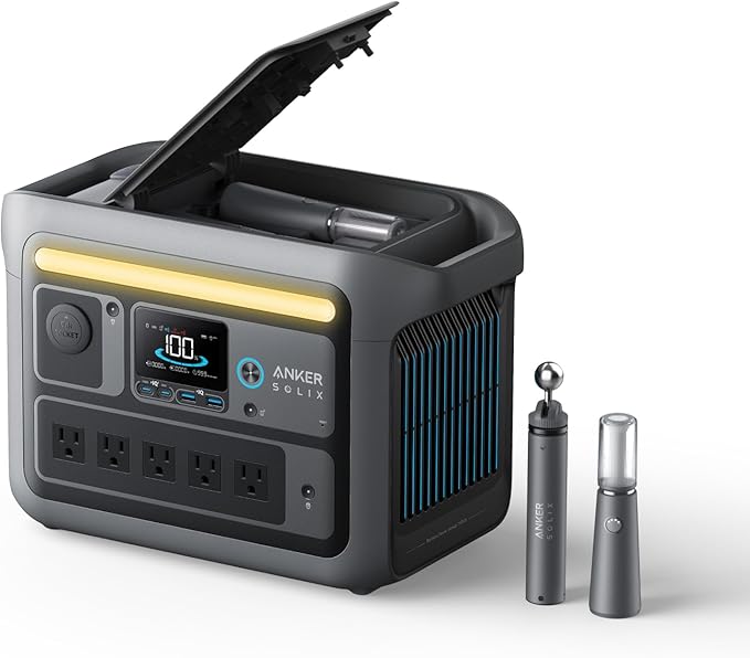 Anker SOLIX C800 Plus Portable Power Station (A17542A1) - 1200W, 768Wh, Torch Light, Compact and Reliable