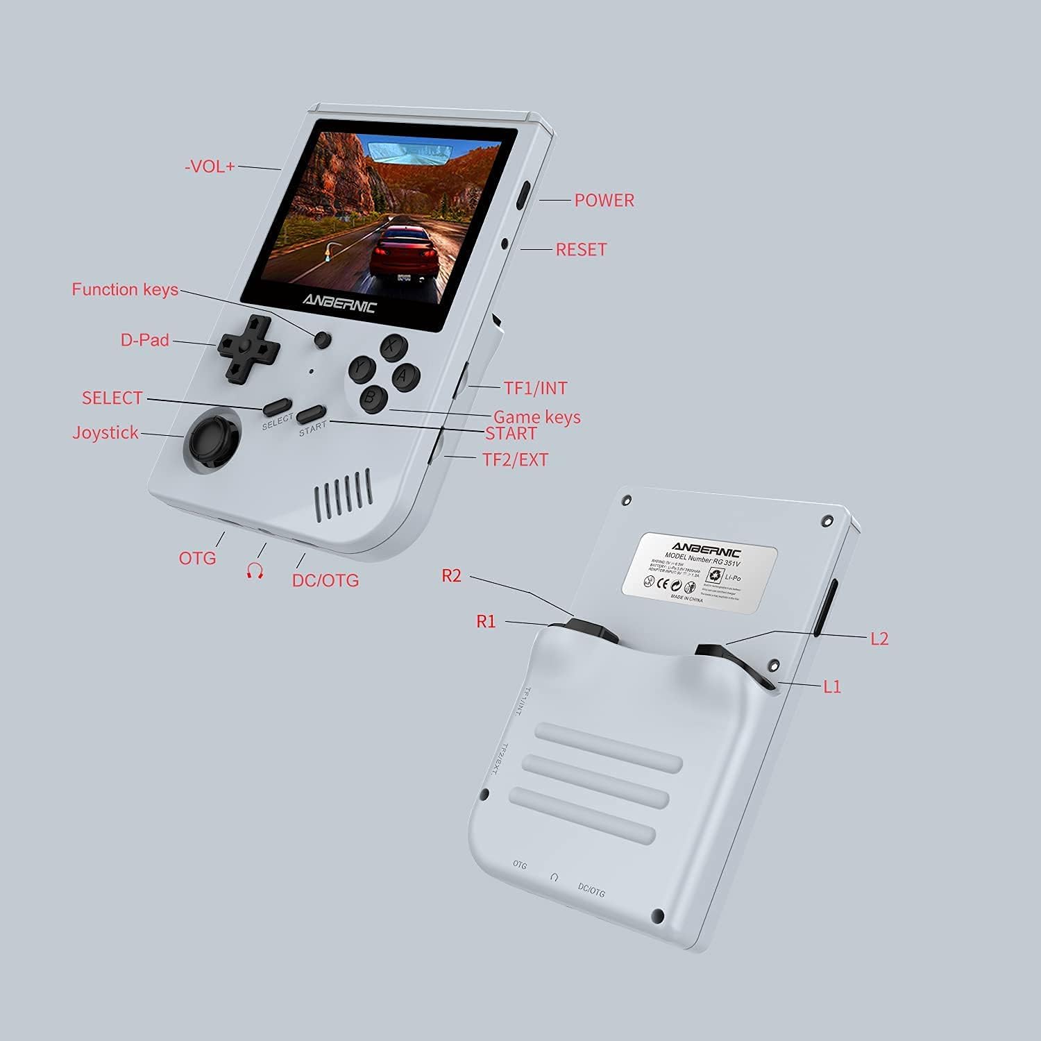 ANBERNIC GAME BOX 64GB GRAY RG351V thumbnail 7