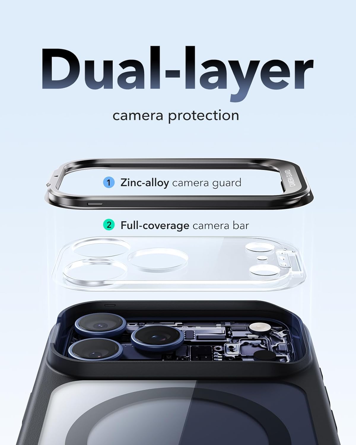 ESR CLASSIC HYBRID MAGNETIC CASE CAM CONTROL STASH STAND COMPATIBLE WITH IPHONE 17 PRO CLEAR BLACK thumbnail 5