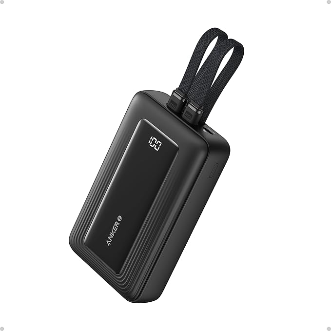 ANKER ZOLO POWER BANK 20K 30W BUILT IN USB C CABLE BLACK A1689H11