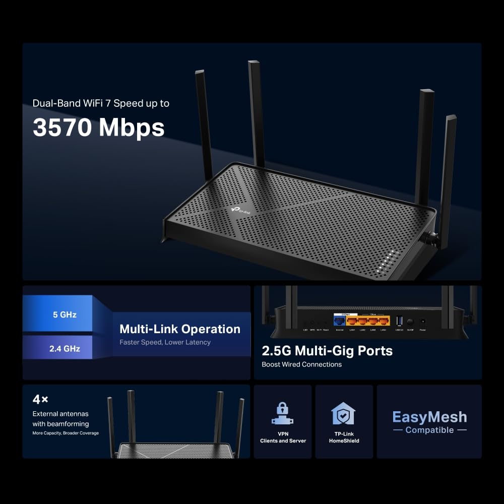 TP-LINK BE3600 DUAL BAND WI-FI 7 GAMING ROUTER ARCHER GE230 thumbnail 5