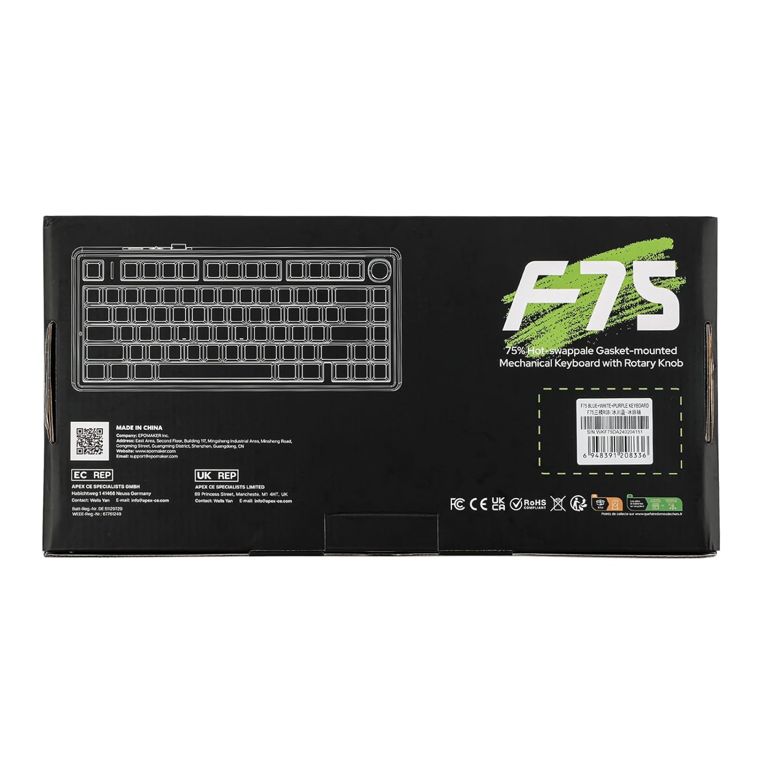 AULA 75 KEYS RGB 75% MECHANICAL GAMING KEYBOARD TRI-MODE KNOB REAPER SWITCH PK F75 PRO thumbnail 2