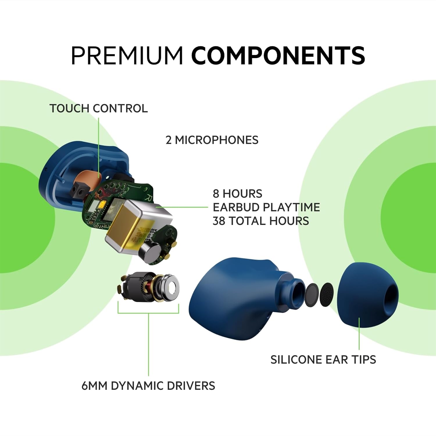 BELKIN SOUNDFORM PLAY TRUE WIRELESS EARBUDS BLUE C005 thumbnail 3