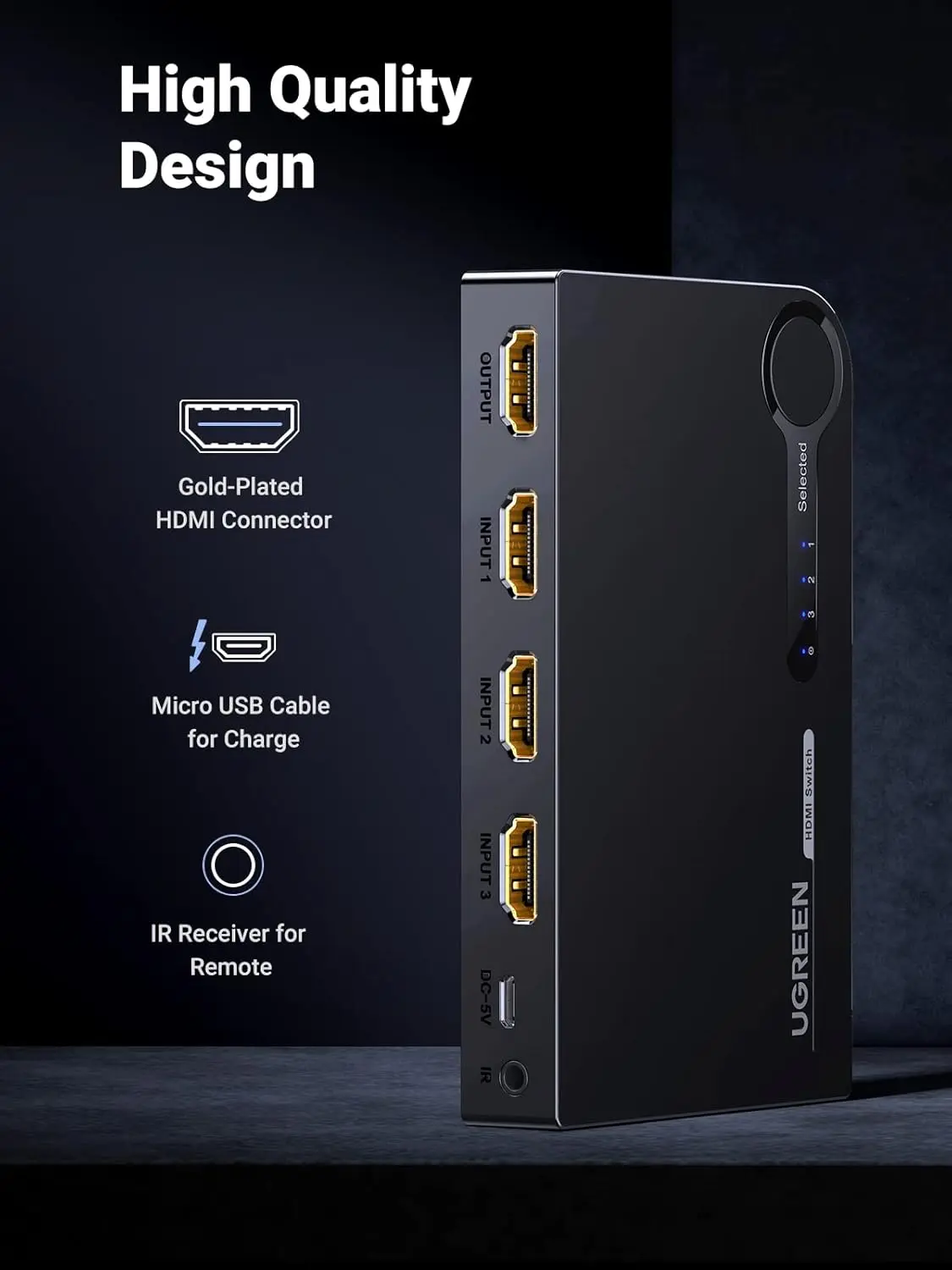 UGREEN HDMI 3X1 SWITCH 40234 thumbnail 3
