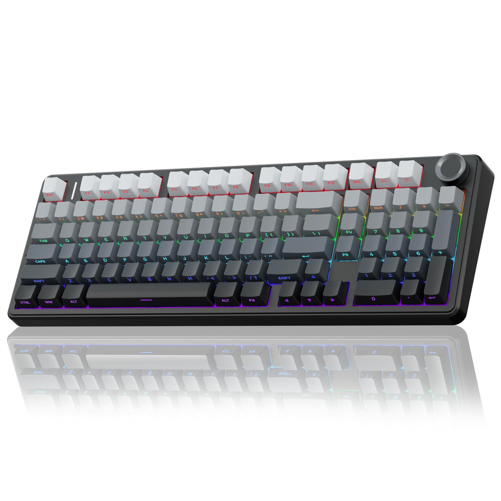 Aula 99 Keys RGB 98% Mechanical Gaming Keyboard Tri-Mode w Knob Nimbus V3 Switch BLK-GRY F99 Pro