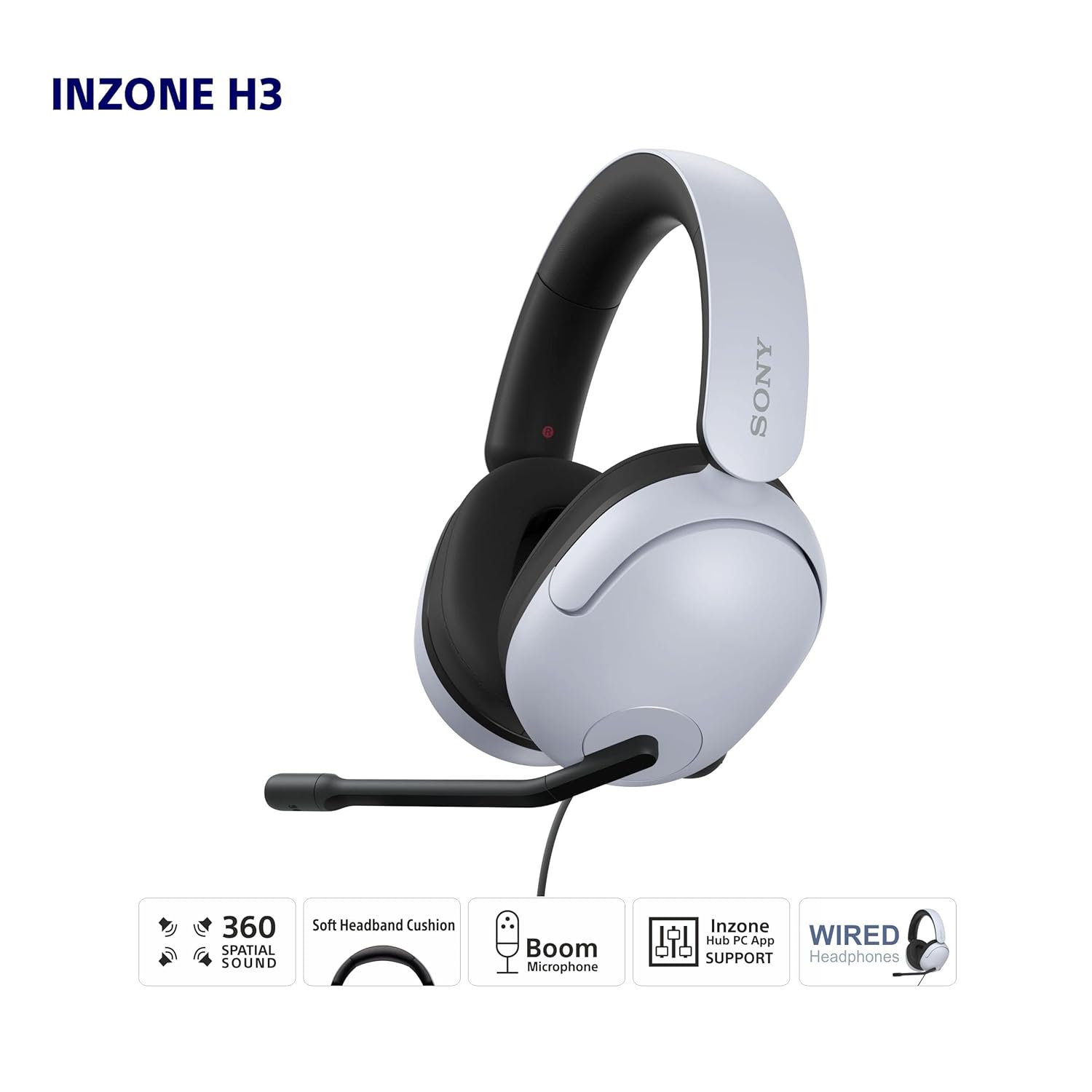 SONY INZONE H3 GAMING HEADSET PS5 WHITE MDR-G300 thumbnail 15