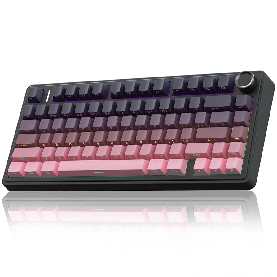 AULA 75 KEYS RGB 75% MECHANICAL GAMING KEYBOARD TRI-MODE KNOB REAPER SWITCH PK F75 PRO